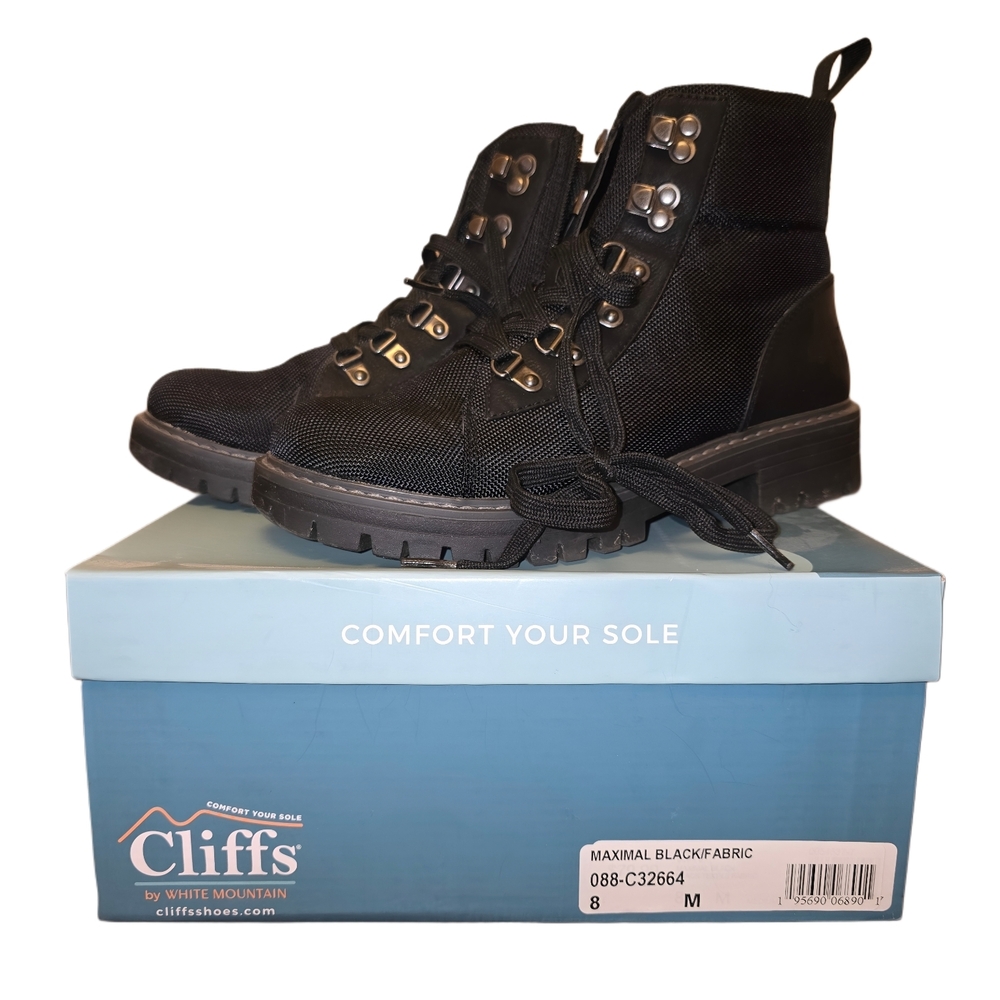 Cliffs by White Mountain Black Zipper Boots Size 8 Womens